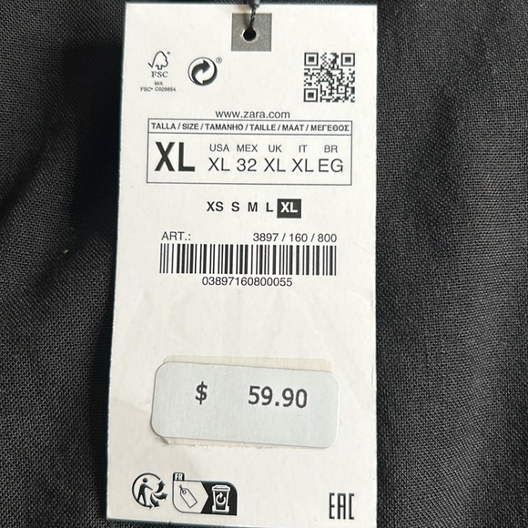 ZARA BLACK GOLD APPLIQUÉ ASYMMETRIC MIDI DRESS - Picture 3 of 3